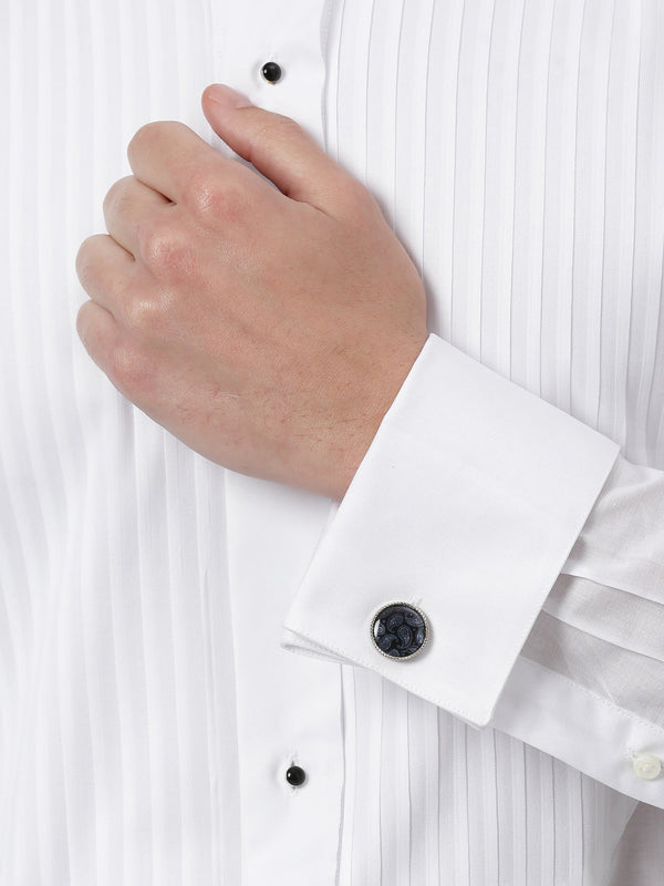 Black Paisley Cufflink - TOSSIDO