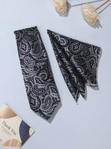 Black Paisley Necktie & Pocket Square Giftset - TOSSIDO