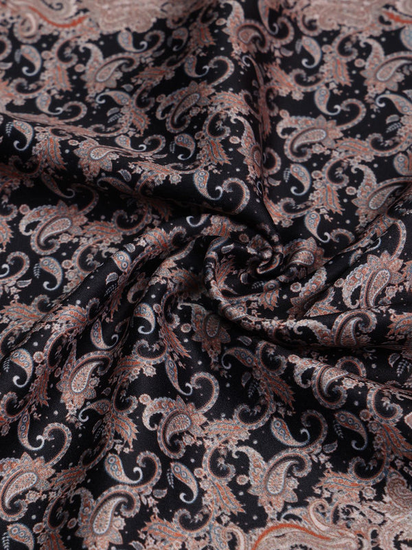 Black Paisley Pocket Square - TOSSIDO