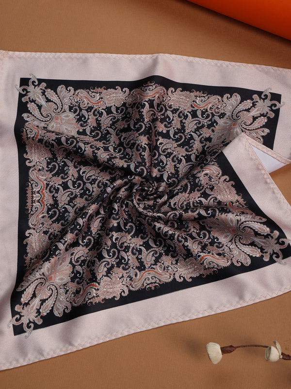 Black Paisley Pocket Square - TOSSIDO