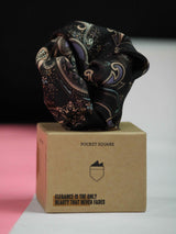 Black Paisley Pocket Square - TOSSIDO
