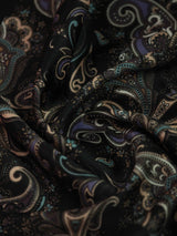 Black Paisley Pocket Square - TOSSIDO