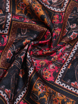 Black Paisley Pocket Square - TOSSIDO