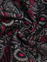 Black Paisley Pocket Square - TOSSIDO