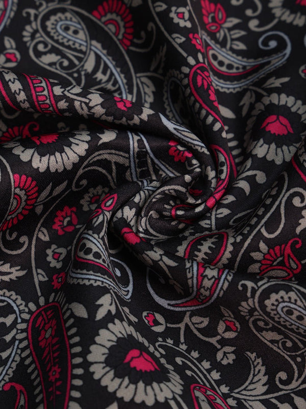 Black Paisley Pocket Square - TOSSIDO