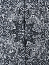 Black Paisley Printed Satin Neckerchief - TOSSIDO