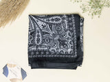 Black Paisley Printed Satin Neckerchief - TOSSIDO