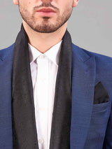 Black Paisley Reversible Stole & Pocket Square Set - TOSSIDO