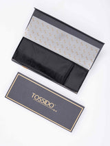 Black Paisley Reversible Stole & Pocket Square Set - TOSSIDO