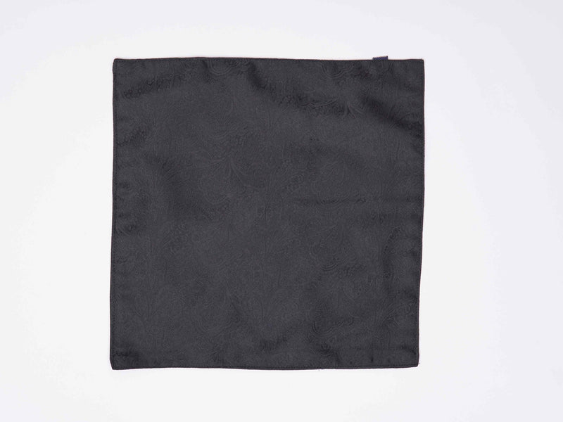 Black Paisley Reversible Stole & Pocket Square Set - TOSSIDO