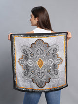 Black Paisley Short Scarf - TOSSIDO