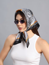 Black Paisley Short Scarf - TOSSIDO