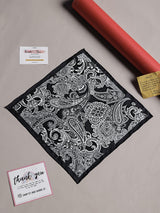 Black Paisley Silk Pocket Square - TOSSIDO