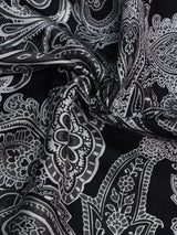 Black Paisley Silk Pocket Square - TOSSIDO
