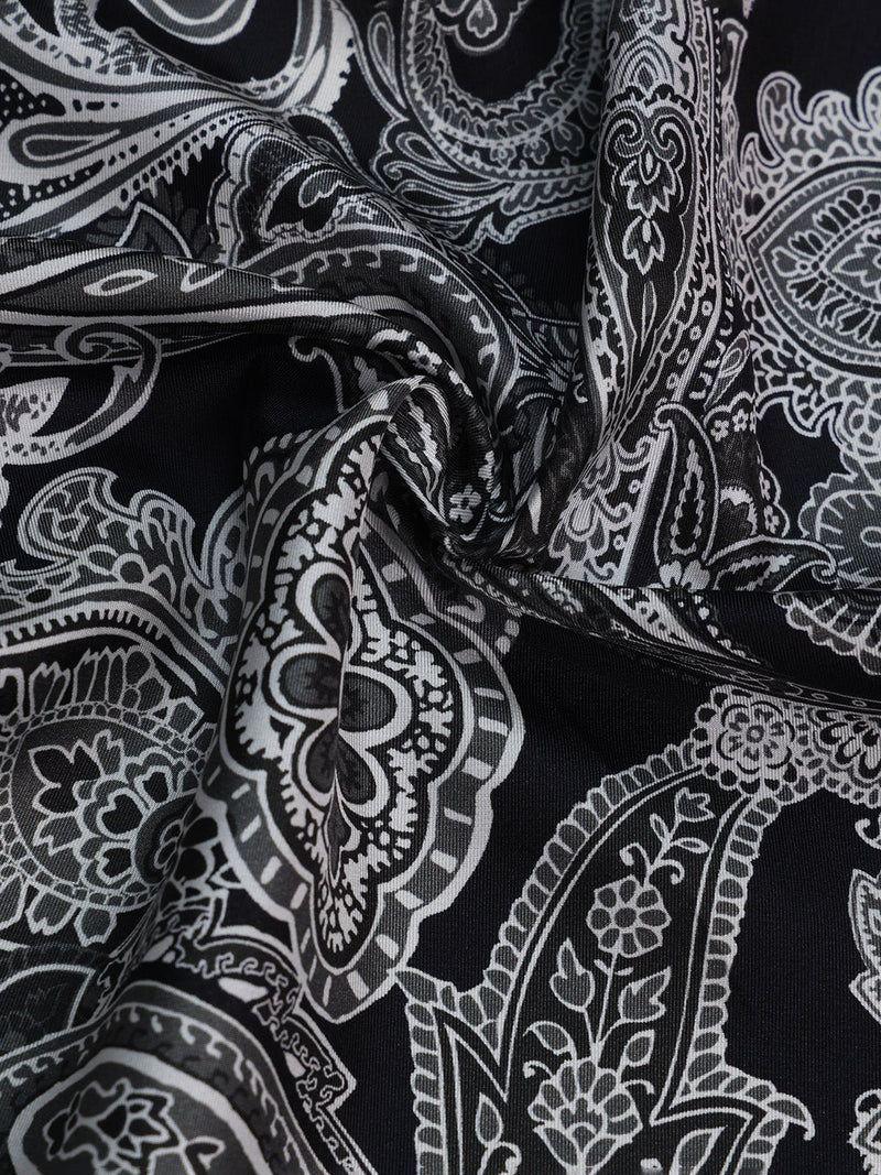 Black Paisley Silk Pocket Square - TOSSIDO