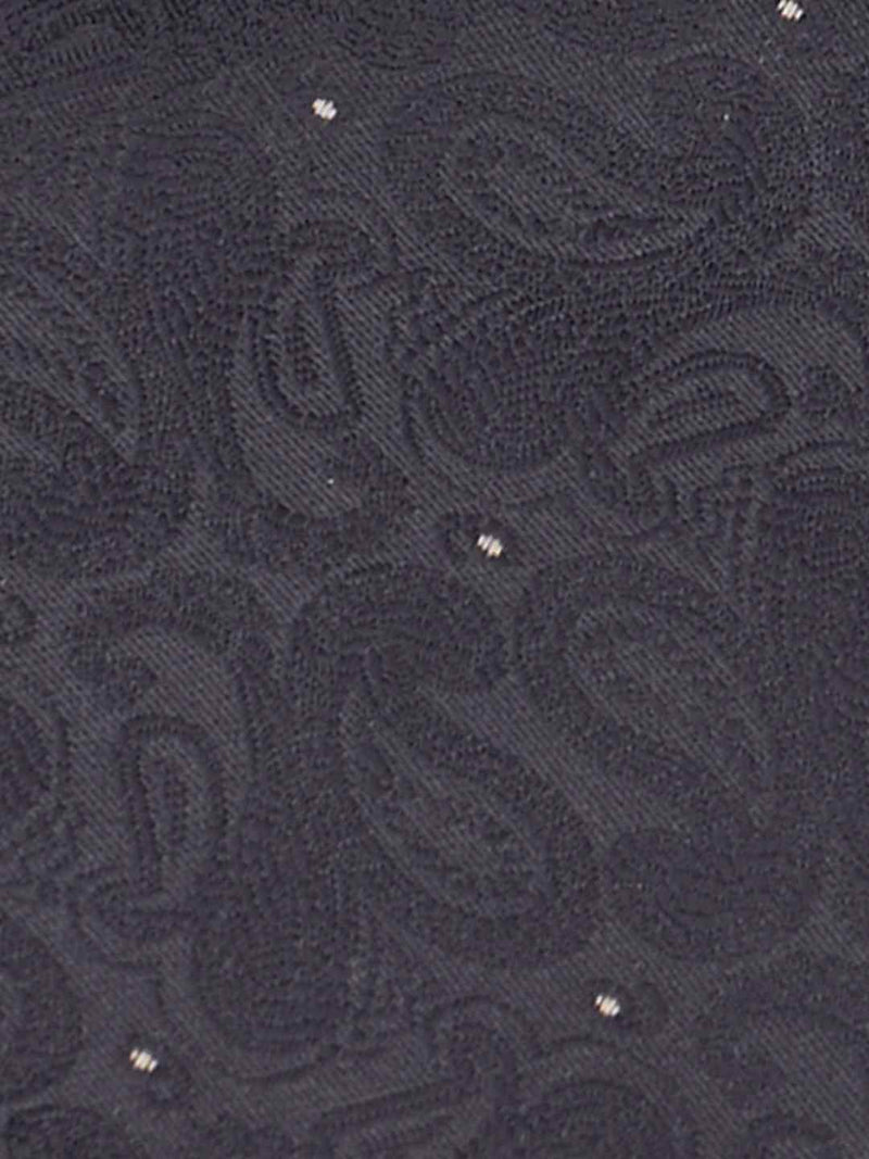 Black Paisley Woven Ascot & Pocket Square - TOSSIDO