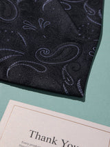 Black Paisley Woven Cravat & Pocket Square Set - TOSSIDO