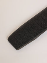 Black Pebbled No-Hole Men's Belt