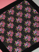 Black & Pink Floral Pocket Square - TOSSIDO