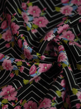 Black & Pink Floral Pocket Square - TOSSIDO