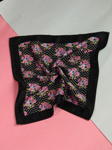 Black & Pink Floral Pocket Square - TOSSIDO