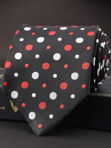 Black Polka Broad Necktie - TOSSIDO