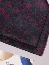 Black & Red Floral Woven Ascot & Pocket Square - TOSSIDO