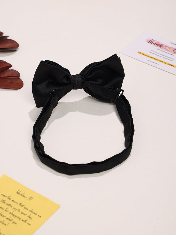 Black Satin Poly Bow Tie - TOSSIDO