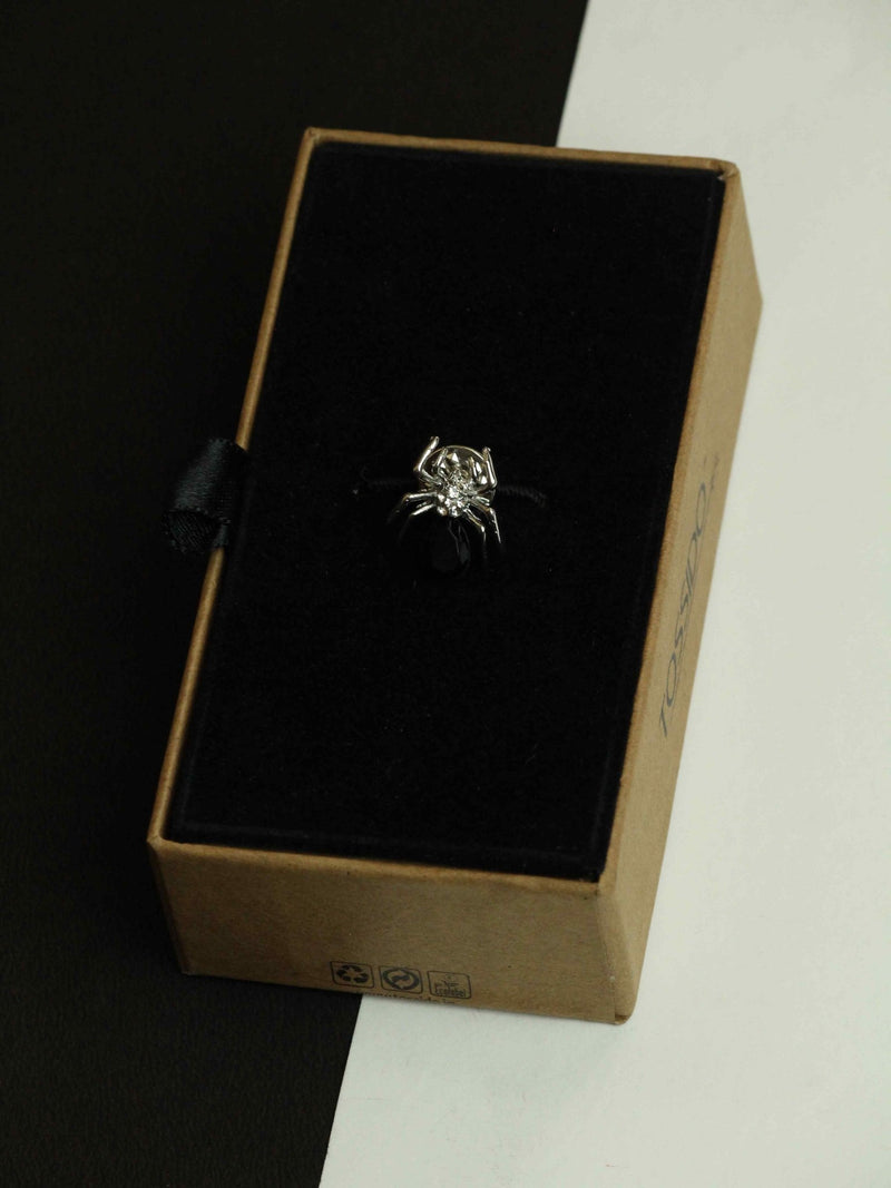 Black & Silver Spider Brooch - TOSSIDO