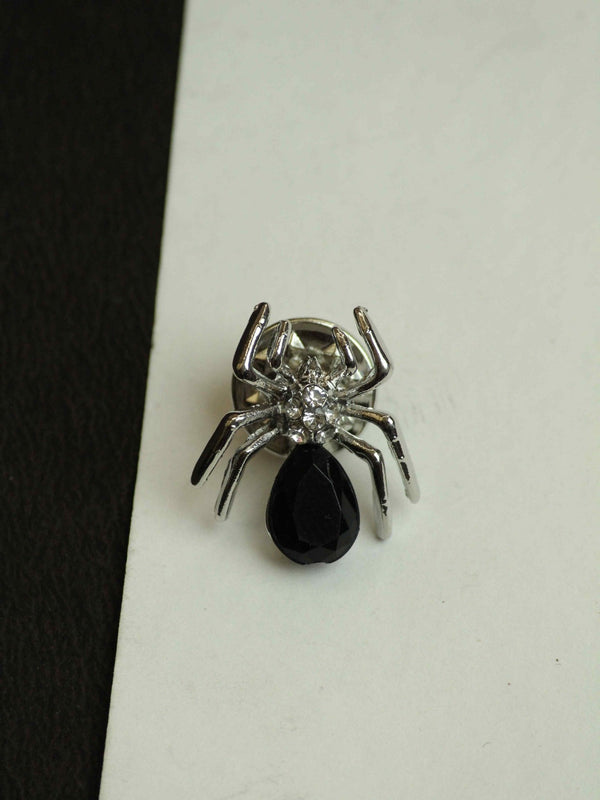 Black & Silver Spider Brooch - TOSSIDO