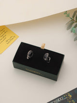 Black Snake Eye Stone Cufflinks - TOSSIDO