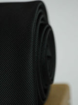 Black Solid Necktie - TOSSIDO
