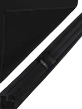 Black Solid Necktie & Pocket Square - TOSSIDO