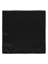 Black Solid Necktie & Pocket Square - TOSSIDO