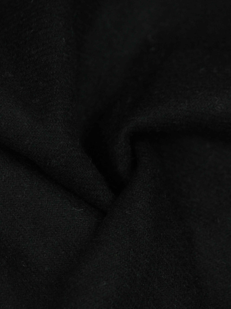 Black Solid Wool Pocket Square - TOSSIDO