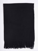 Black Solid Woolen Muffler - TOSSIDO