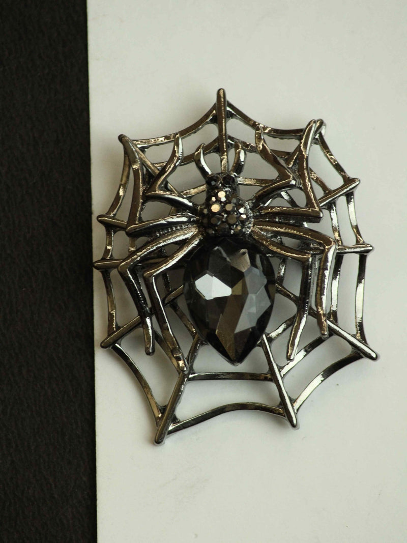 Black Spiderweb Brooch - TOSSIDO