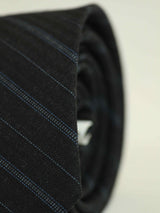 Black Stripe Wool Skinny Necktie - TOSSIDO