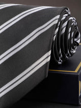 Black Striped Broad Necktie - TOSSIDO