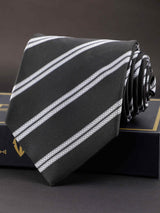 Black Striped Broad Necktie - TOSSIDO