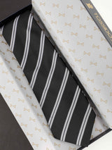 Black Striped Broad Necktie - TOSSIDO
