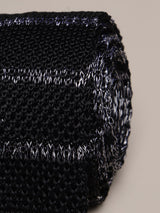 Black Stripes Knitted Silk Necktie - TOSSIDO