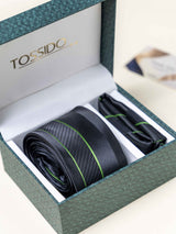 Black Stripes Necktie Gift - set - TOSSIDO