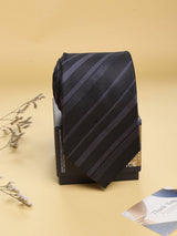 Black Stripes Woven Necktie - TOSSIDO