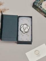 Black & White Camellia Brooch - TOSSIDO