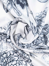 Black & White Floral Neckerchief - TOSSIDO