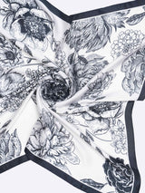 Black & White Floral Neckerchief - TOSSIDO