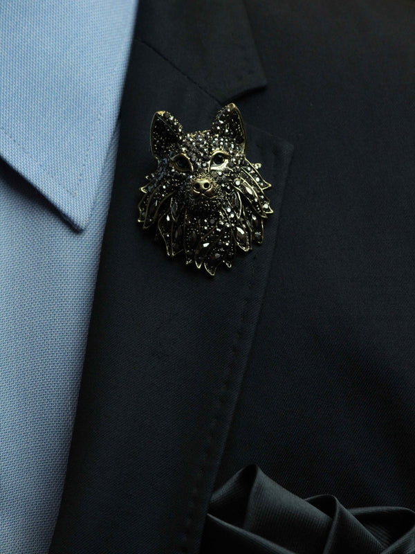 Black Wolf Brooch - TOSSIDO