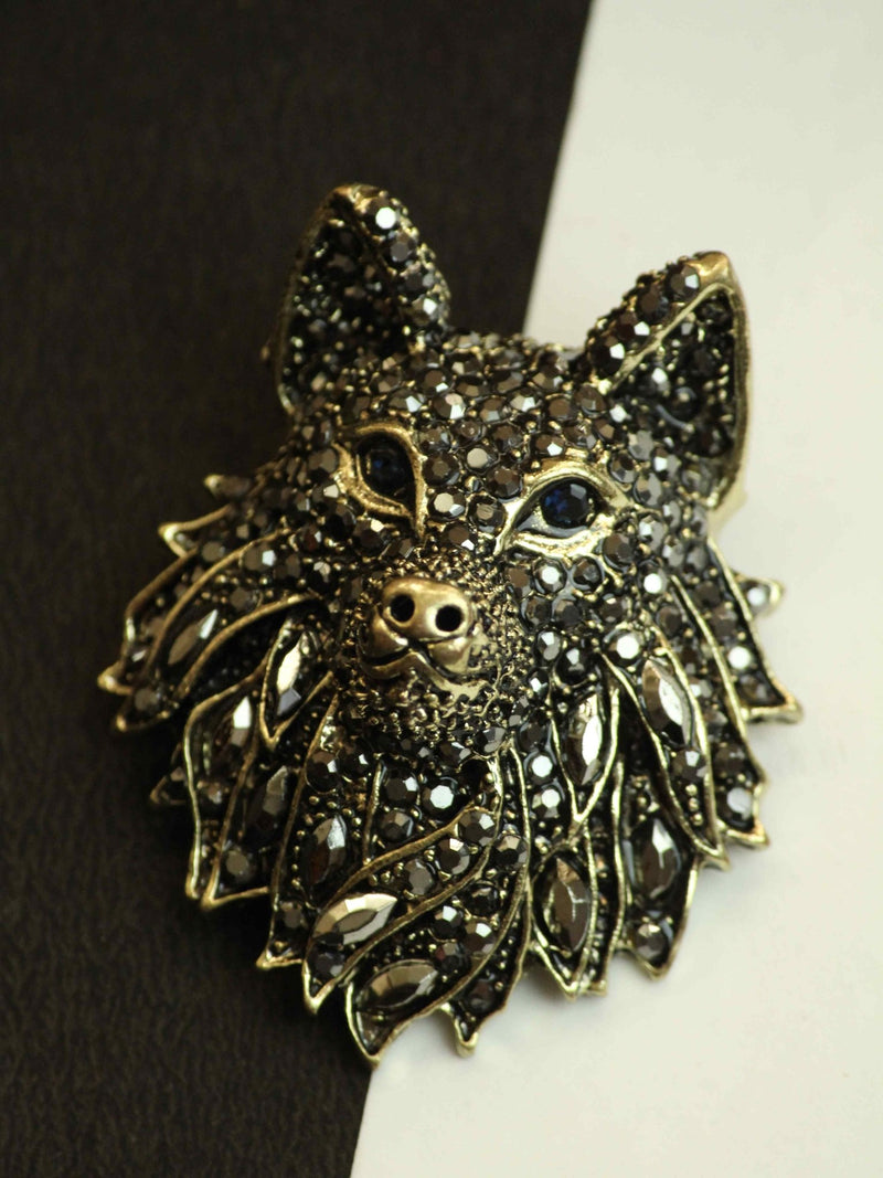 Black Wolf Brooch - TOSSIDO