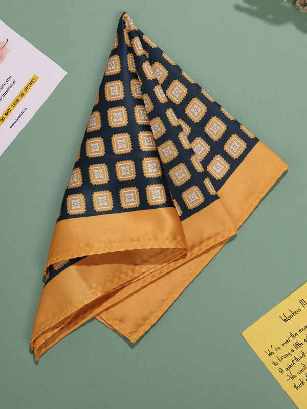 Black & Yellow Geometric Pocket Square - TOSSIDO